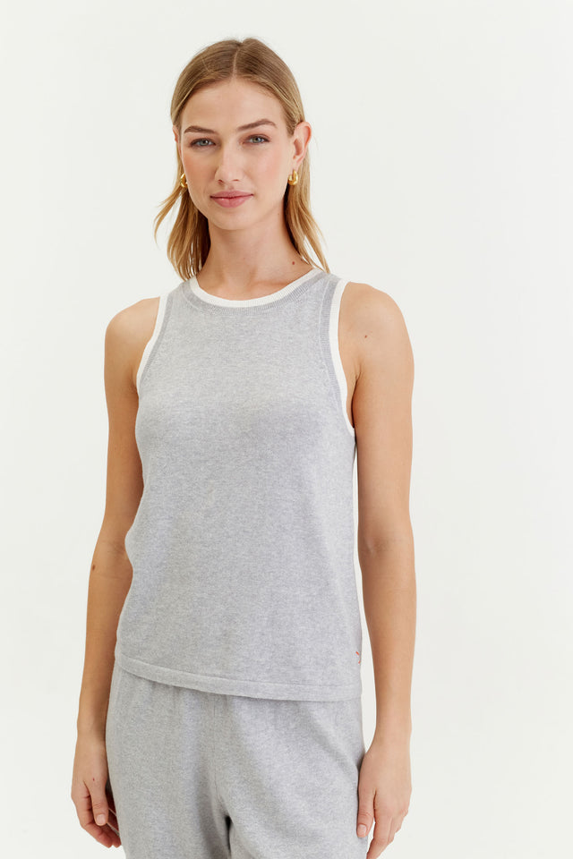 Grey Cotton-Linen Vest image 1