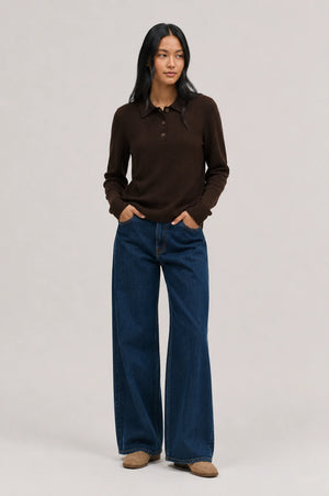 chocolate-wool-cashmere-polo-sweater