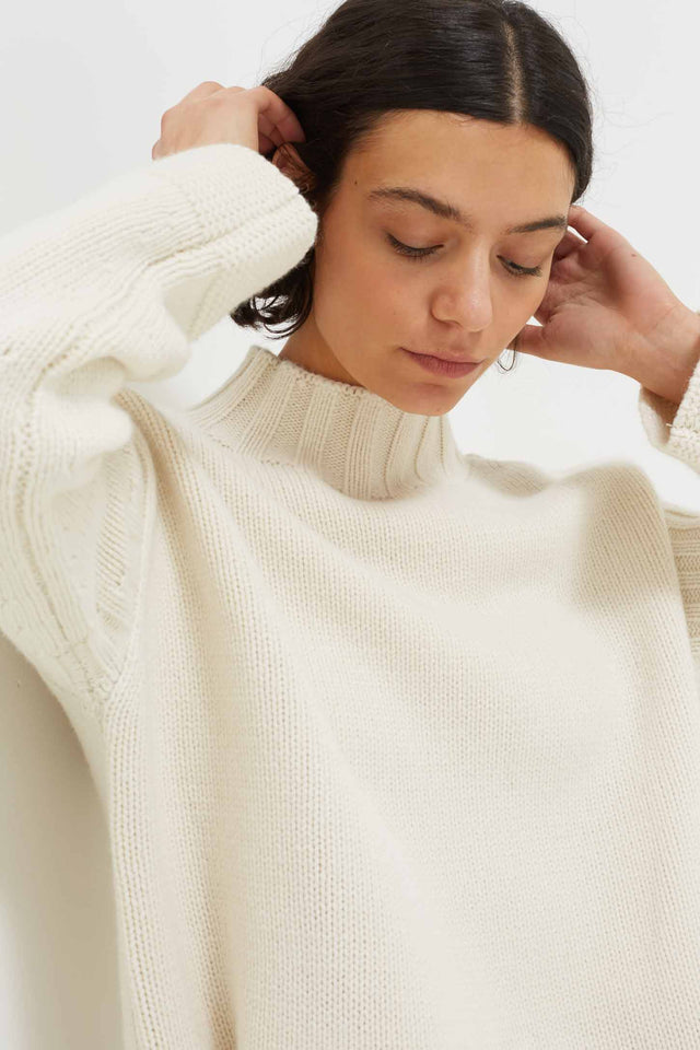 Cream Merino Guernsey Sweater image 3