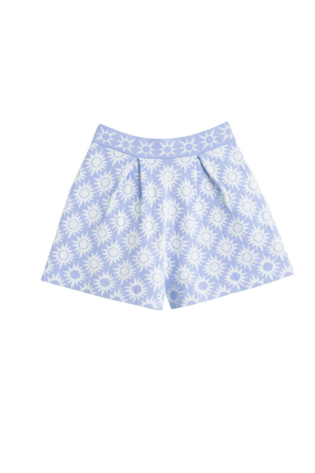 Sky-Blue Laura Whitmore Sunflower Shorts image 4