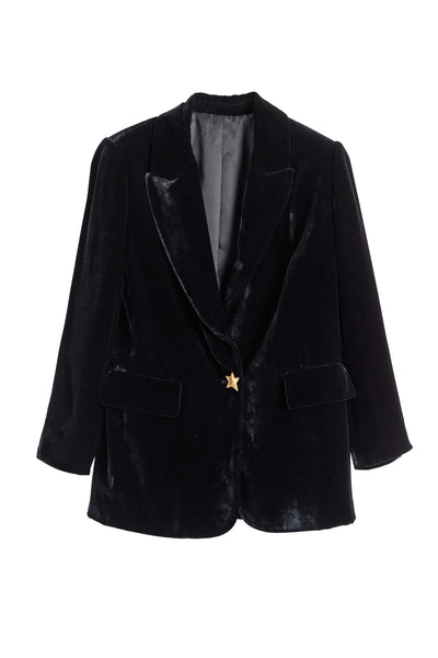 Black Viscose Velvet Jacket