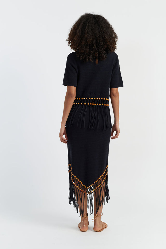 Black Laura Whitmore Beaded Skirt image 4