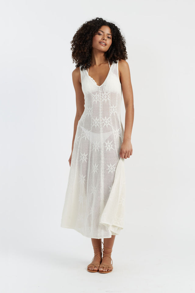 Cream Laura Whitmore Bohemian Dress image 2