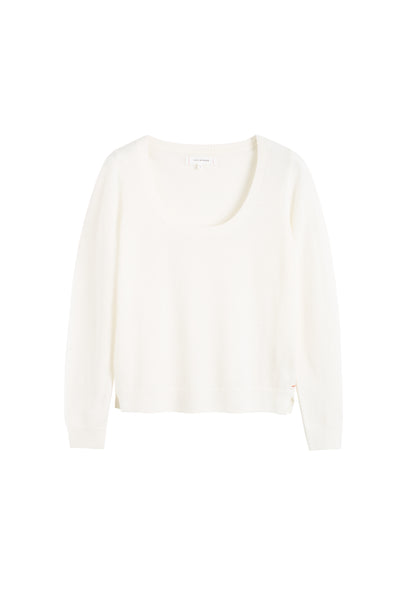 Cream Pure Merino Scoop Neck Sweater