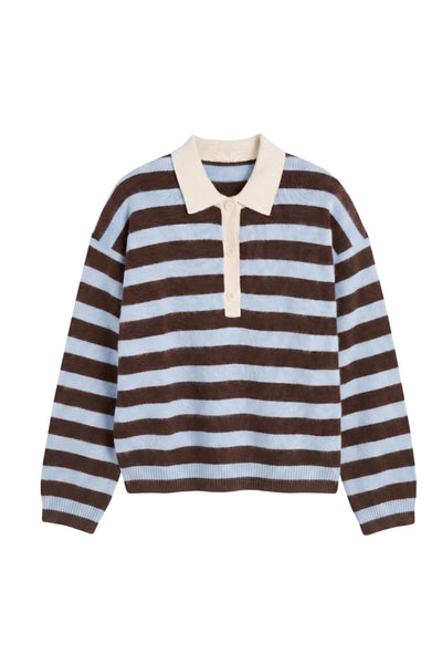 Multi Pure Merino Stripey Polo Tee