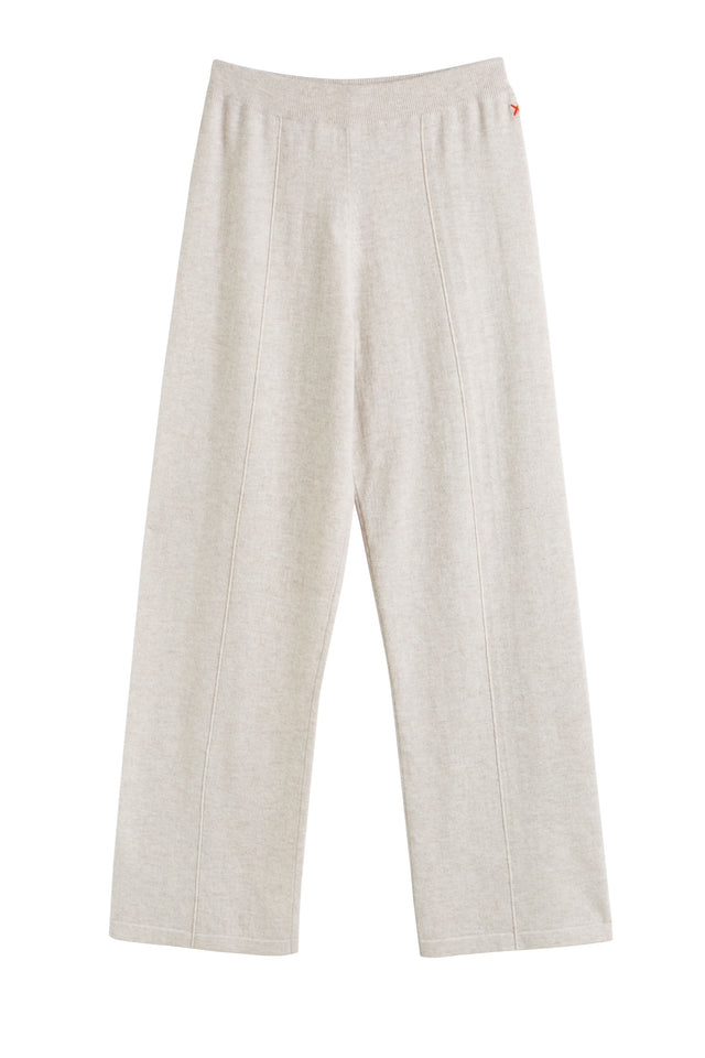 Light-Oatmeal Wool-Cashmere Wide-Leg Track Pants image 2