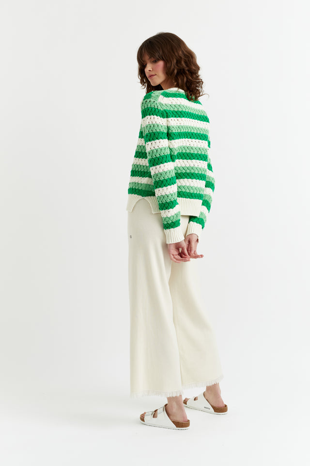 Green Cotton Crochet Cardigan image 3