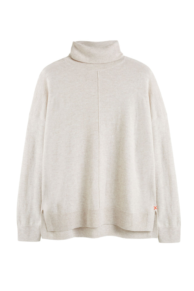 Light-Oatmeal Wool-Cashmere Rollneck Sweater image 2