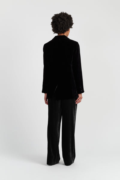 Black Viscose Velvet Jacket
