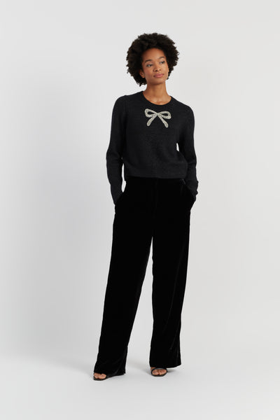 black-laura-whitmore-embellished-bow-sweater
