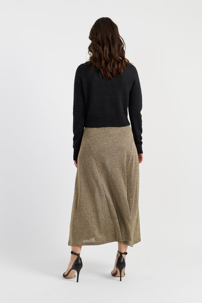 Black Wool-Cashmere Shooting Star Cardigan