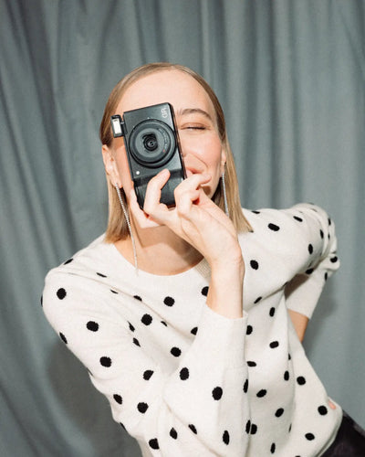 Cream Wool-Cashmere Polka Dot Sweater