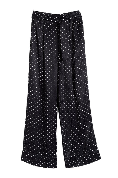 Black Viscose Polka Dot Trousers