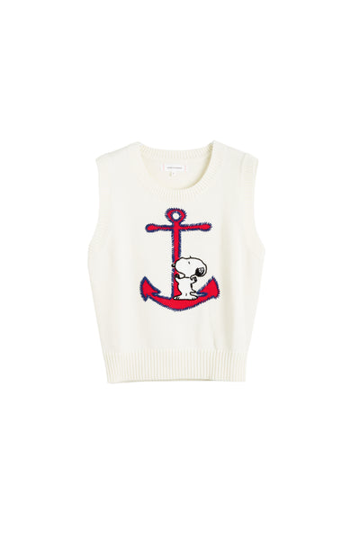 Cream Cotton Snoopy Anchor Tank