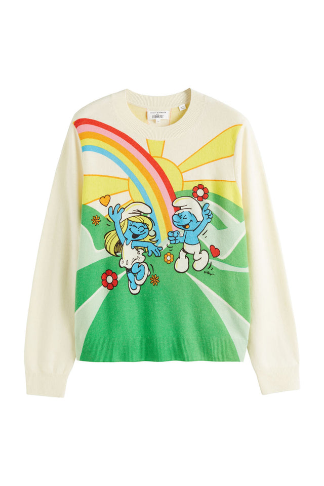 Cream Wool-Cashmere Smurfscape Sweater image 2
