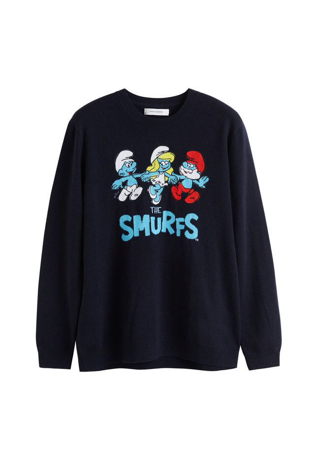 Navy Wool-Cashmere Smurfs Gang Sweater image 2