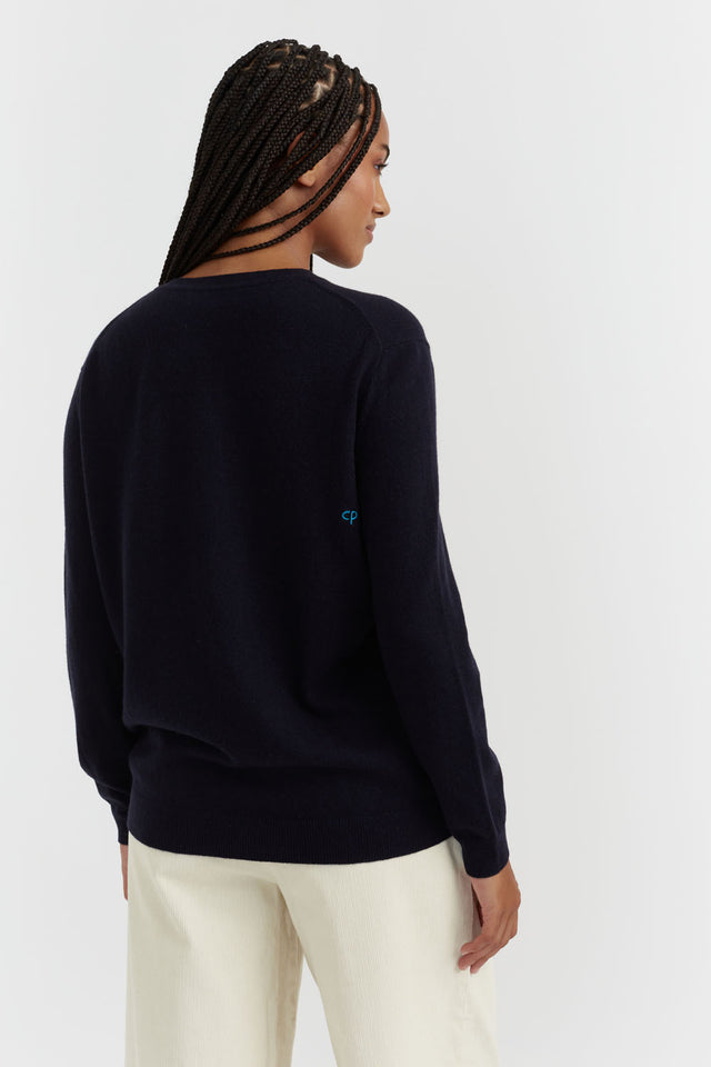 Navy Wool-Cashmere Smurfs Gang Sweater image 3