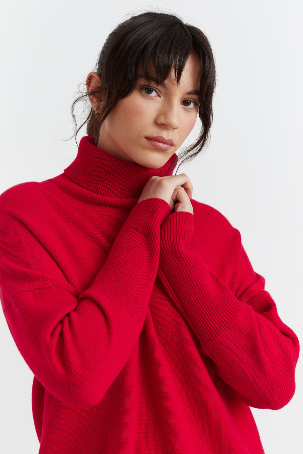 Red Cashmere Rollneck Sweater