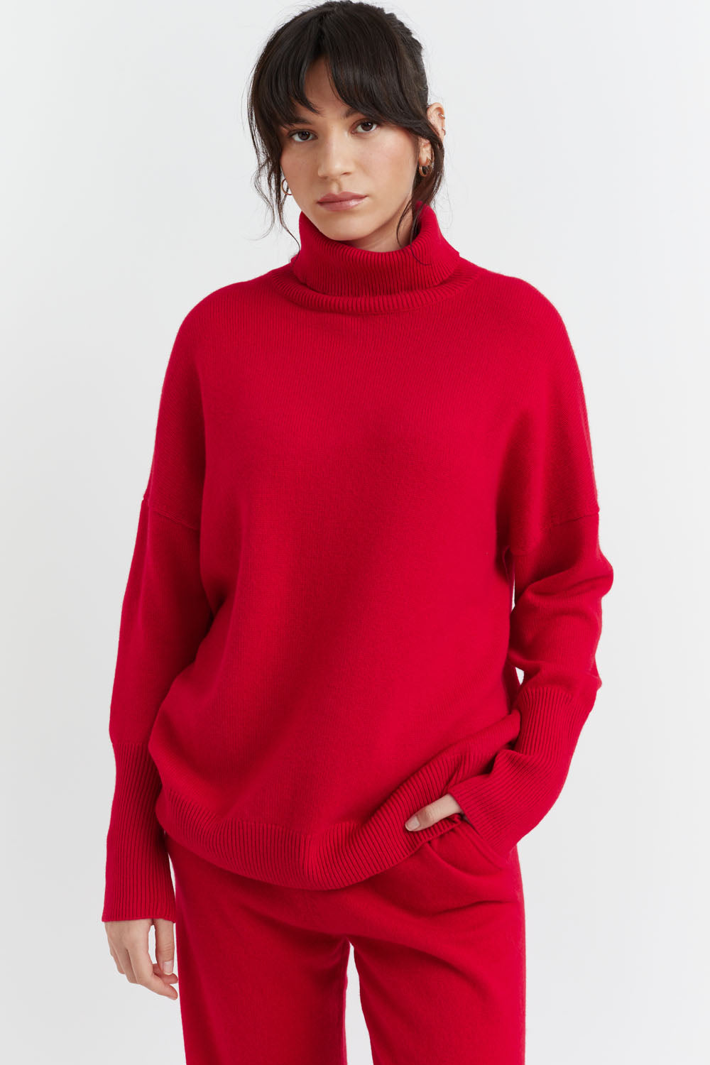 Red Cashmere Rollneck Sweater – Chinti & Parker UK