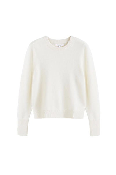 Cream Pure Cashmere Cropped Sweater