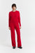 Red Cashmere Wide-Leg Pants