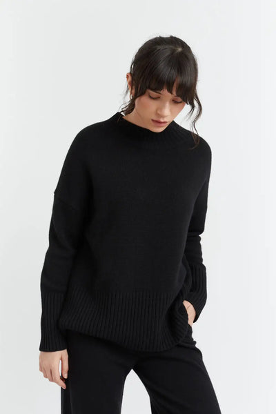 Black Pure Cashmere Comfort Sweater