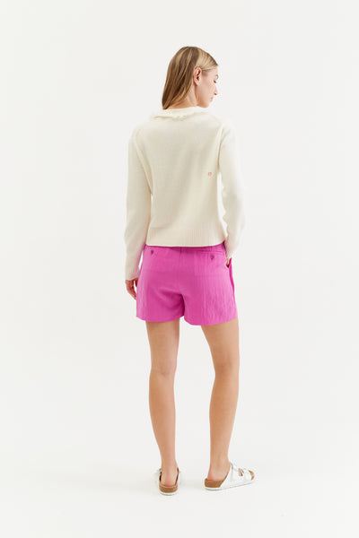 Berry-Pink Lyocell Shorts