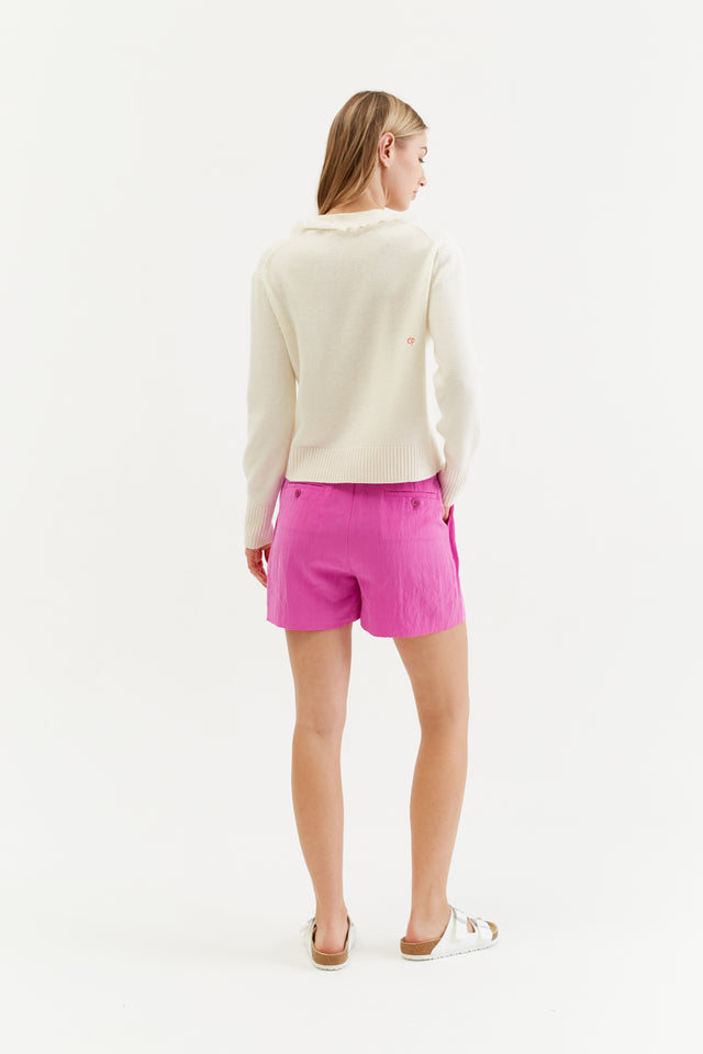 Berry-Pink Lyocell Shorts image 3