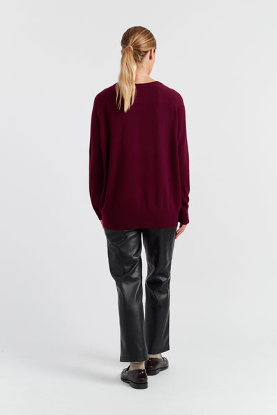 Claret Cashmere Slouchy Sweater