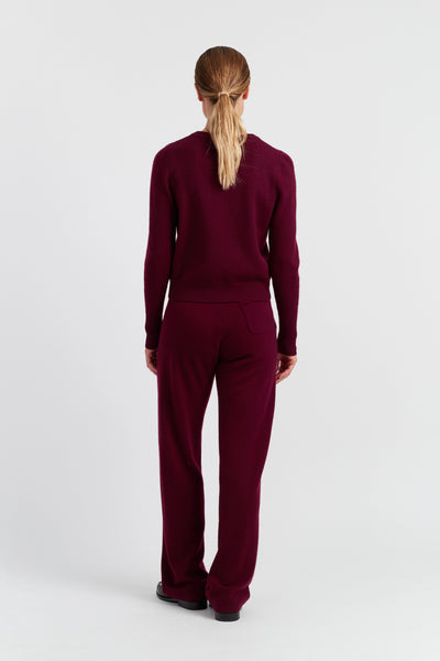 Claret Pure Cashmere Cropped Sweater