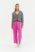 Berry-Pink Lyocell Cropped Trousers