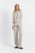 Taupe Cashmere Wide-Leg Track Pants