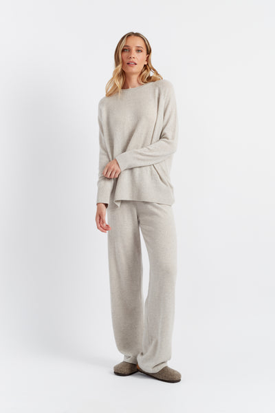 Taupe Cloud Cashmere Slouchy Sweater