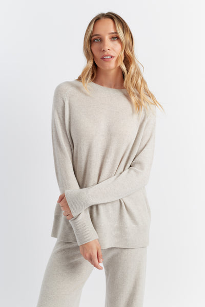 Taupe Cloud Cashmere Slouchy Sweater