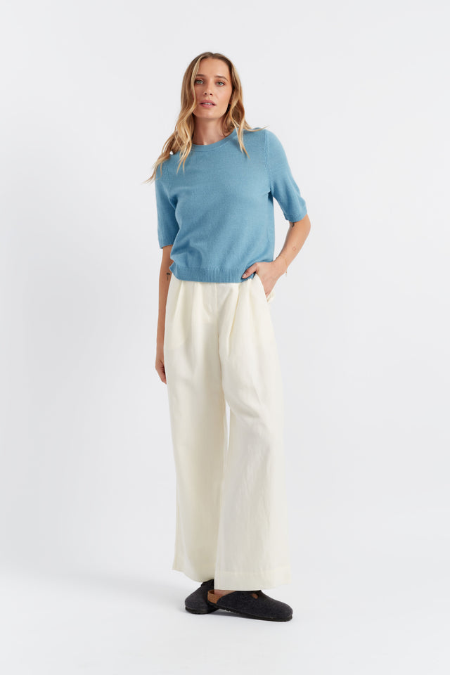 Sky-Blue Cloud Cashmere T-shirt image 2