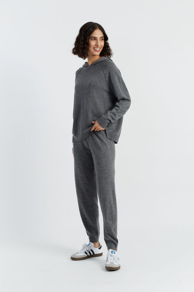 Grey Wool-Cashmere Cuffed Joggers image 1