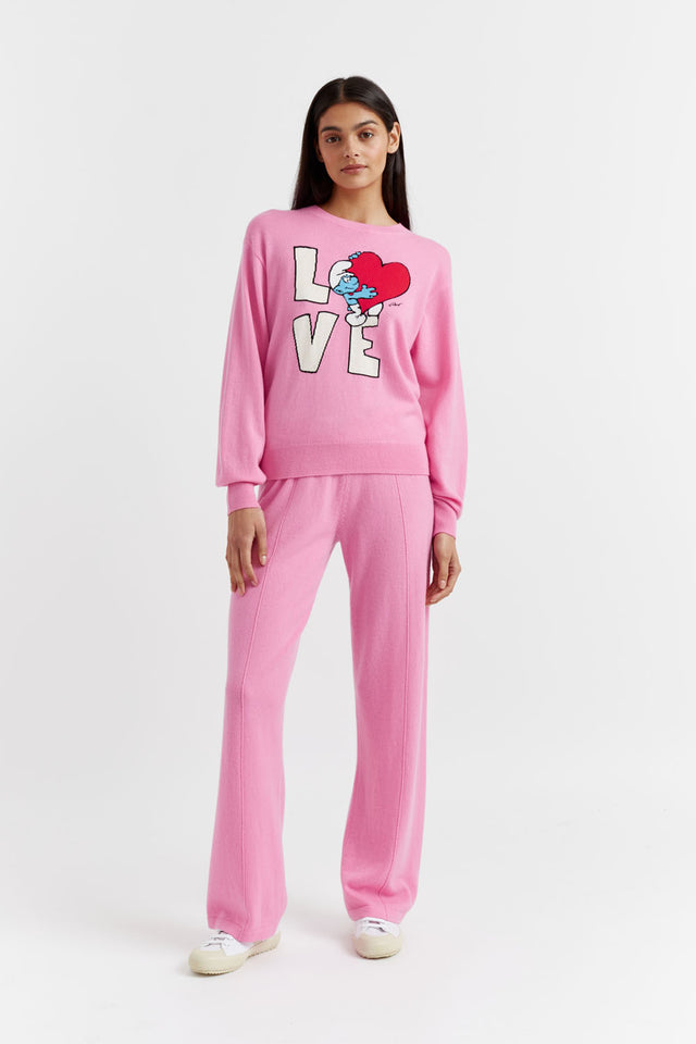 Flamingo-Pink Wool-Cashmere Smurf Love Sweater image 3