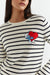 Cream Wool-Cashmere Smurf Breton Heart Sweater