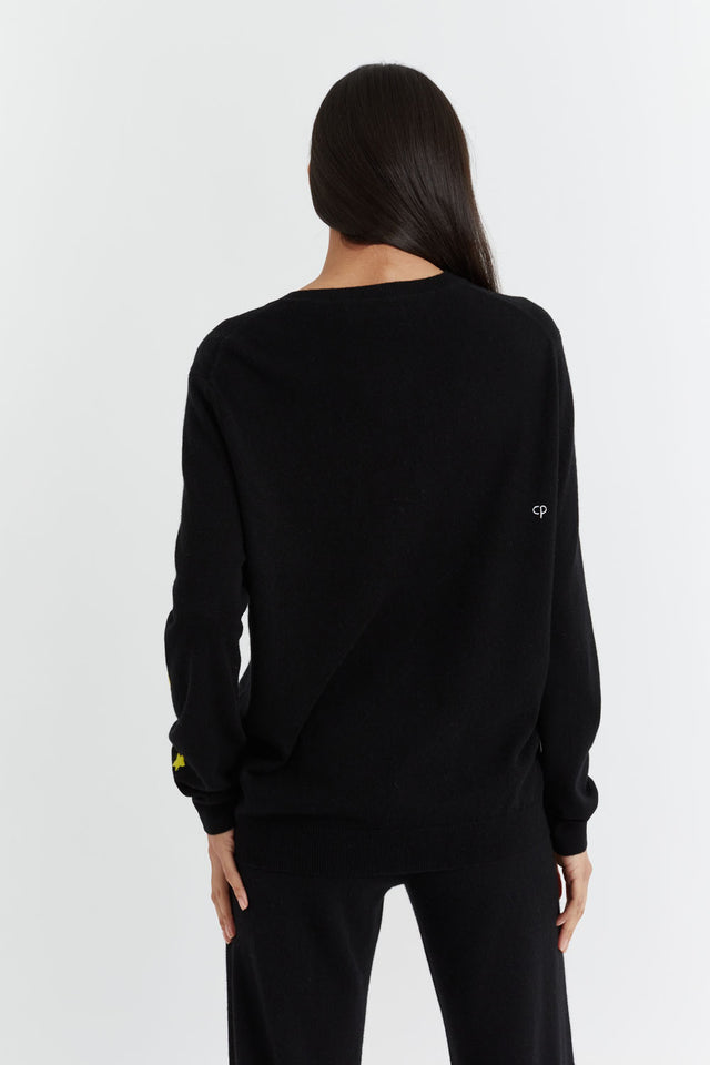 Black Wool-Cashmere Christmas Smurf Sweater image 3