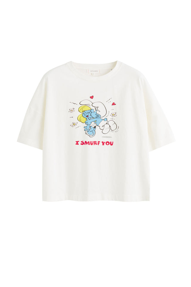 Cream Cotton I Smurf You T-shirt image 2