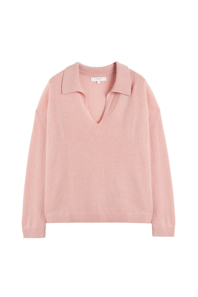 Pink sweater on a white background