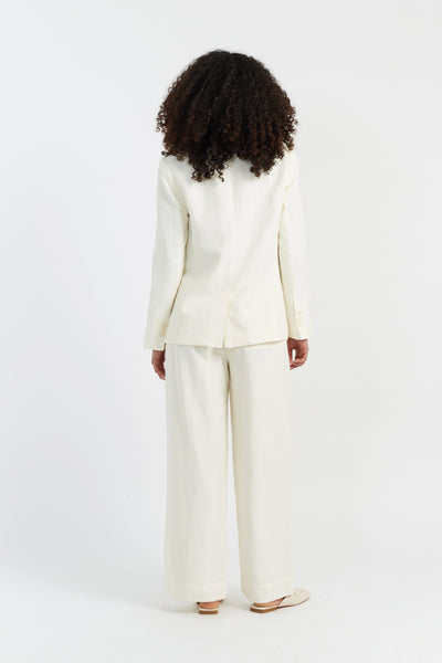 Cream Tencel-Linen Blazer