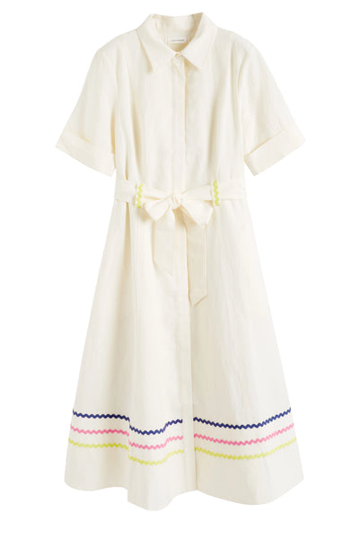 Cream Tencel-Linen Starboard Dress