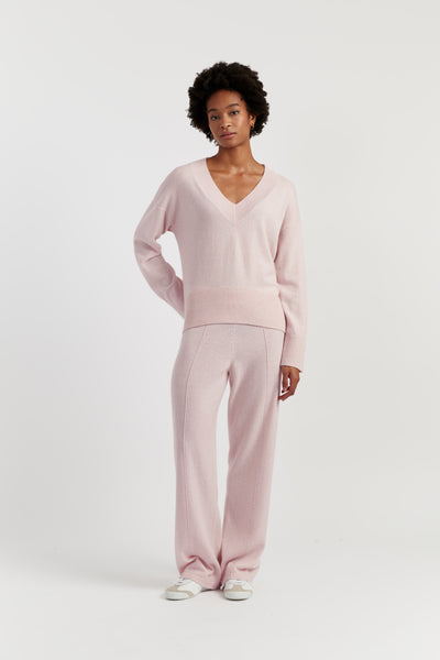 pink-melange-wool-cashmere-v-neck-sweater
