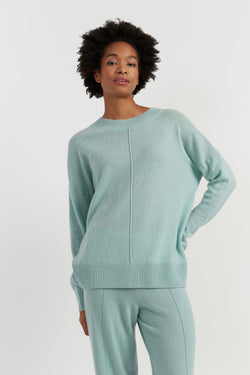 Dusty-Mint Wool-Cashmere Light Slouchy Sweater