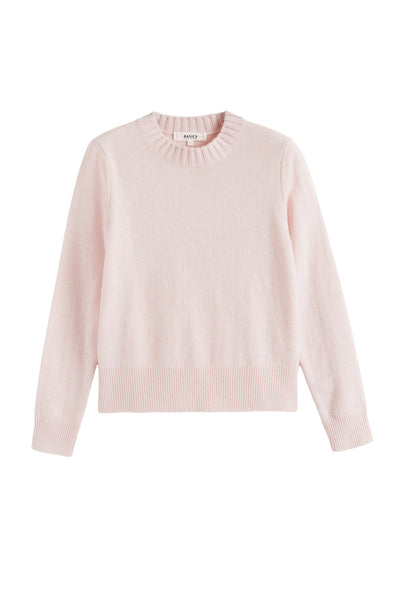 Pink-Melange Wool-Cashmere Cropped Sweater