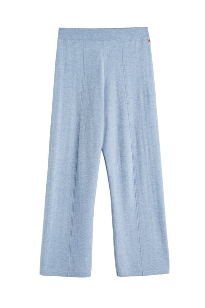 Baby-Blue Wool-Cashmere Wide-Leg Track Pants