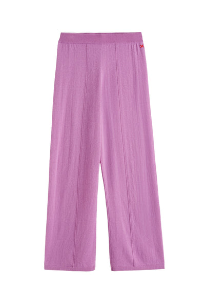 Lilac Wool-Cashmere Wide-Leg Track Pants
