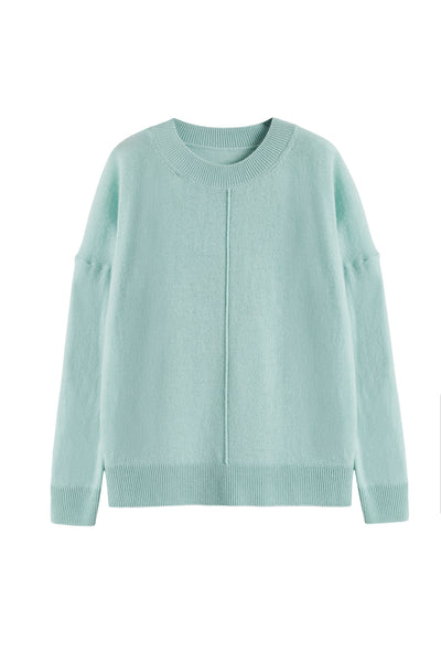 Dusty-Mint Wool-Cashmere Light Slouchy Sweater
