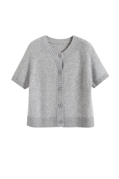 Grey cardigan on a white background